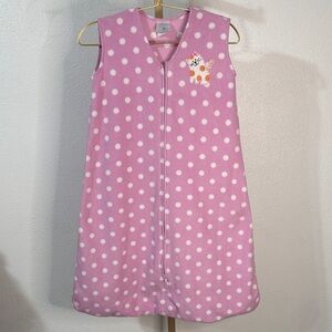 Halo Pink Polka Dot Sleep Sack with Cat Design